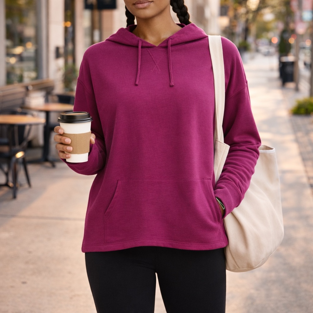 NIKE Dri-Fit Berry Pink Yoga Hoodie Loose Fit‎ Athleisure NWT Size L